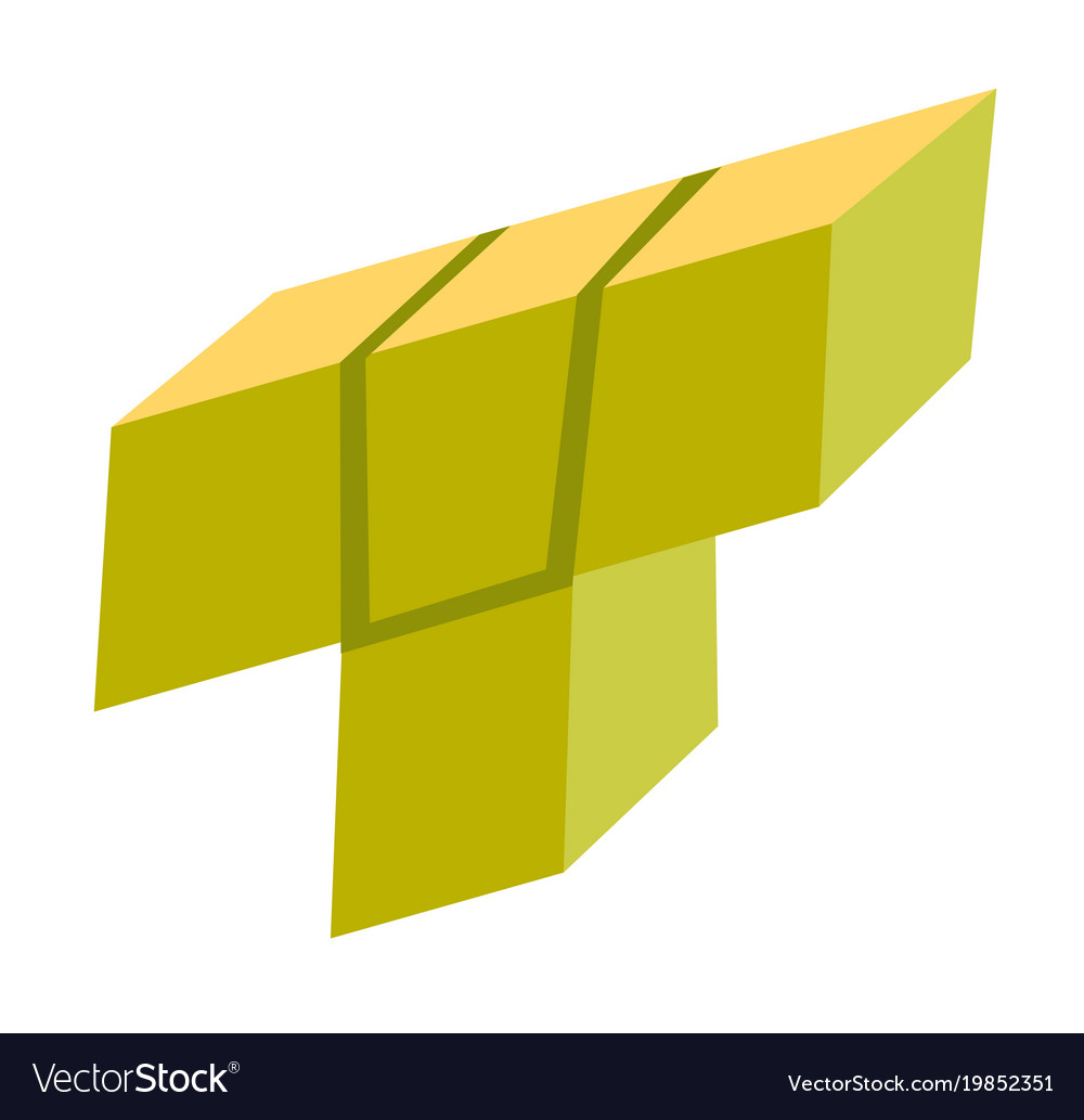 Block of tetris game cartoon Royalty Free Vector Image