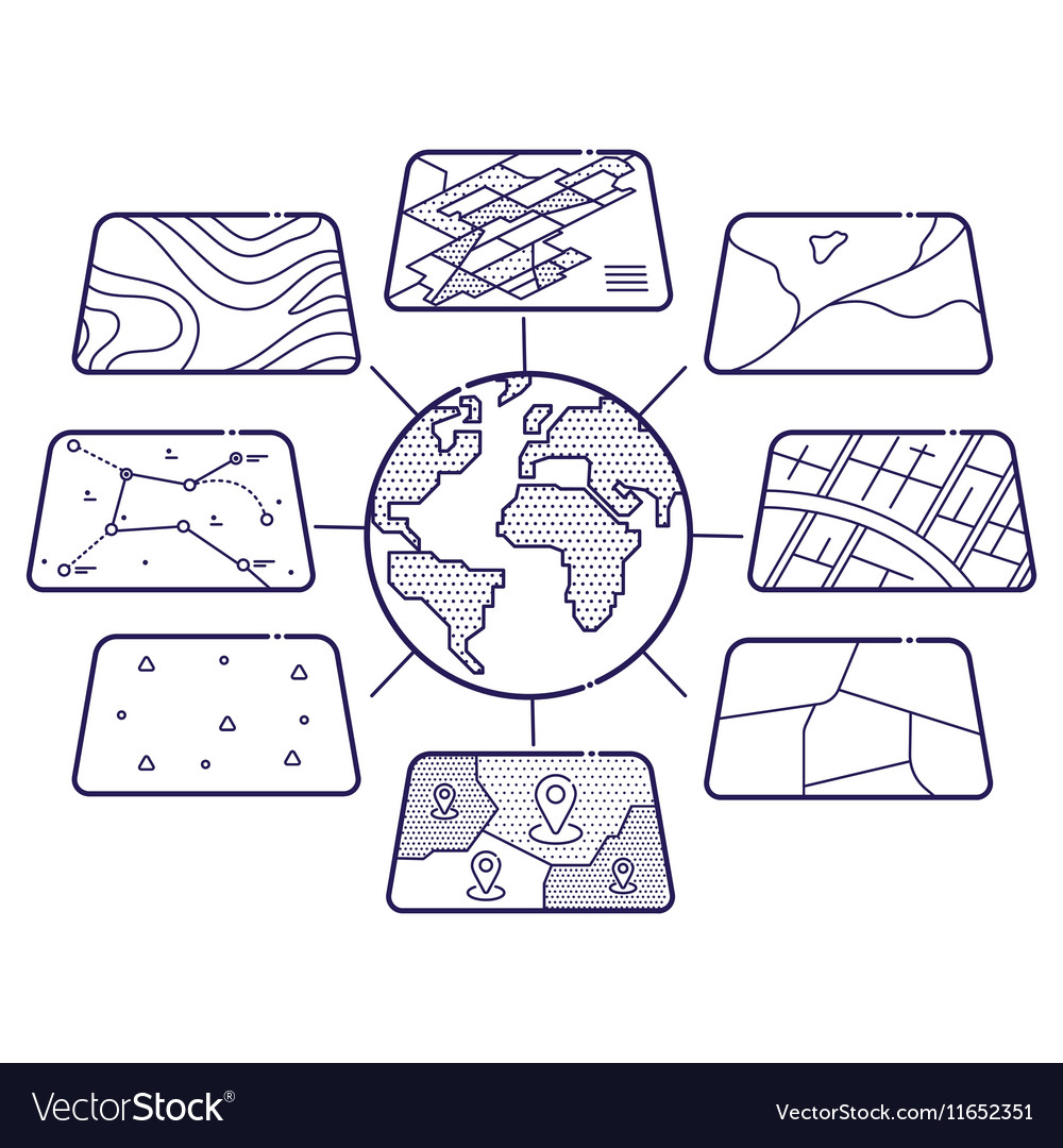 Gis concept data layers for infographic Royalty Free Vector