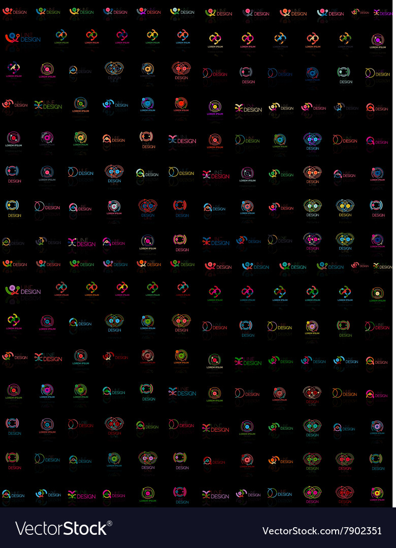 Huge mega collection of abstract logos Royalty Free Vector image.