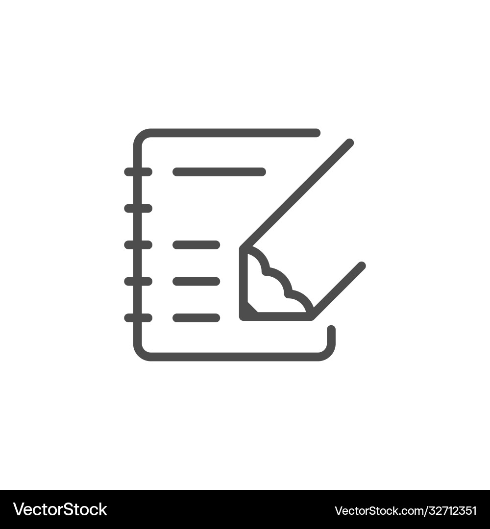 Note writing line outline icon Royalty Free Vector Image