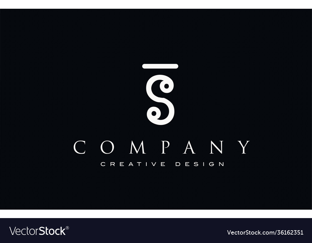 S alphabet letter icon logo black and white Vector Image