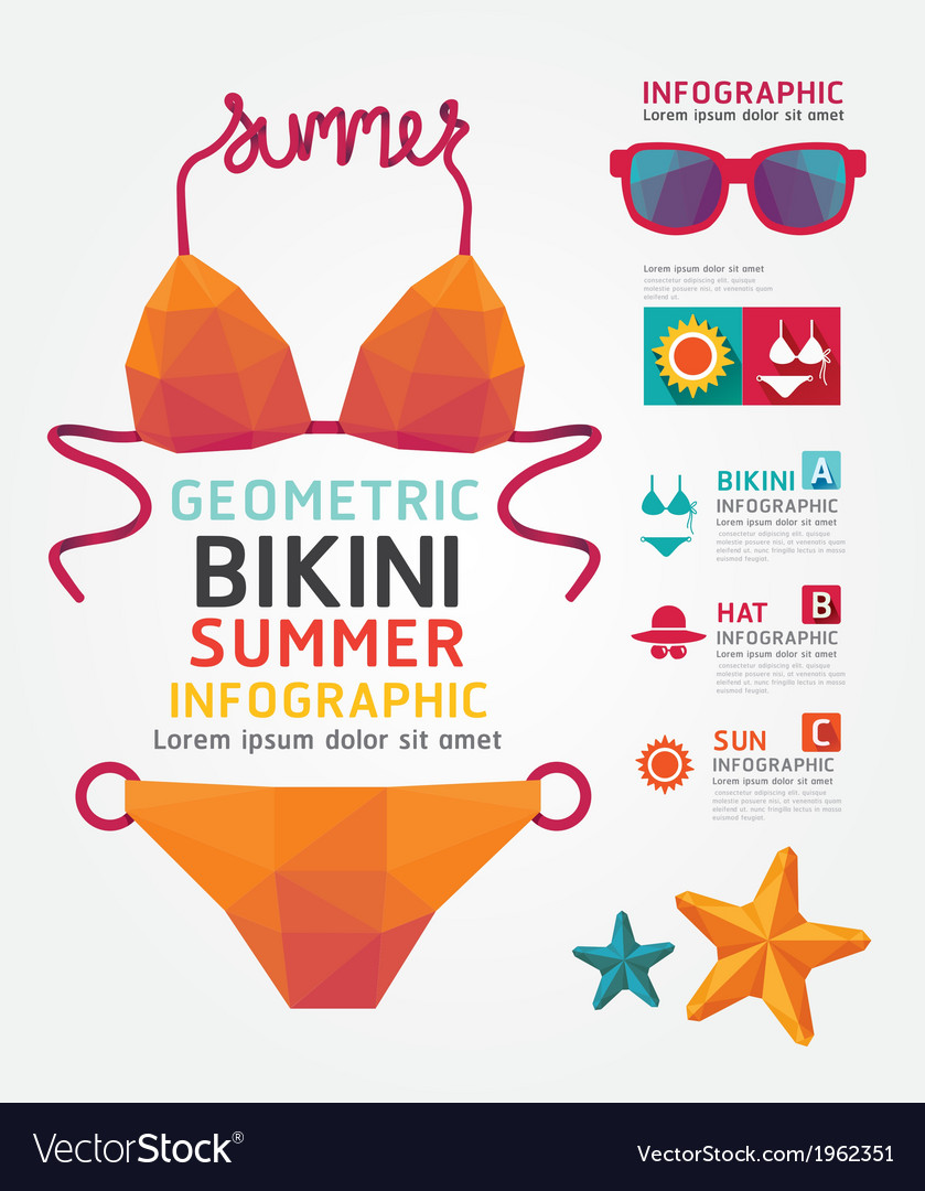 Summer infographic geometric concept design colour