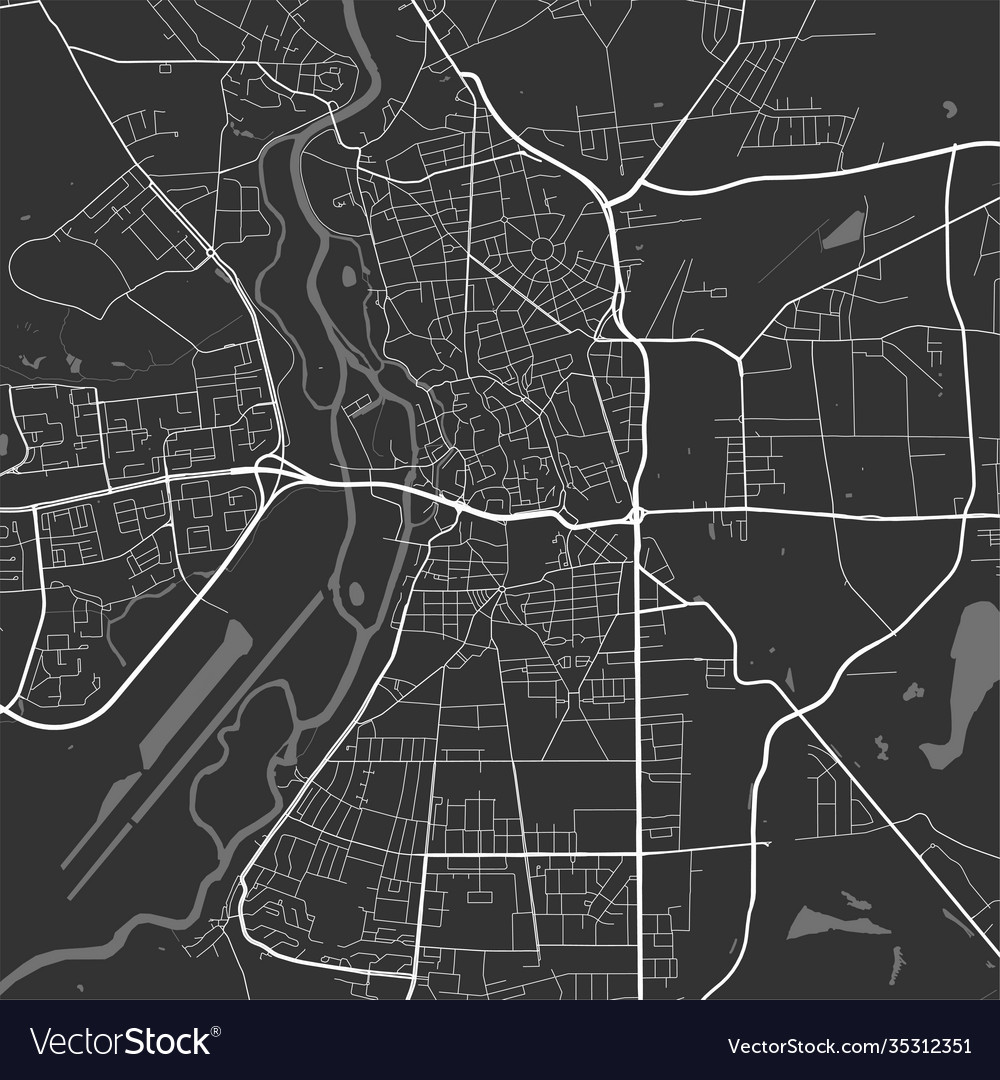 Urban city map halle saale poster grayscale Vector Image