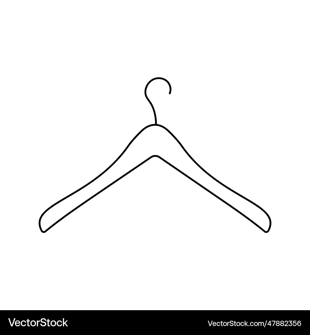 Clothes hanger outline sketch isolated Royalty Free Vector