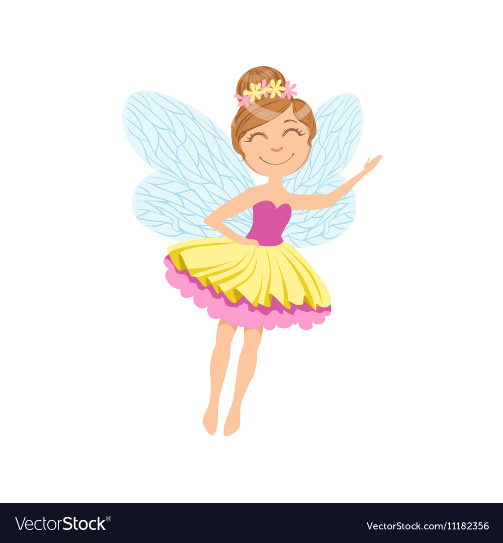 Cute fairy in layered tutu girly cartoon character