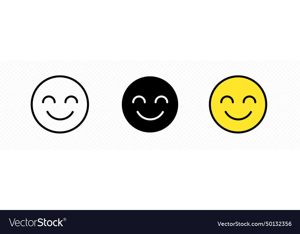 Smile happy face icon emoji pictogram Royalty Free Vector