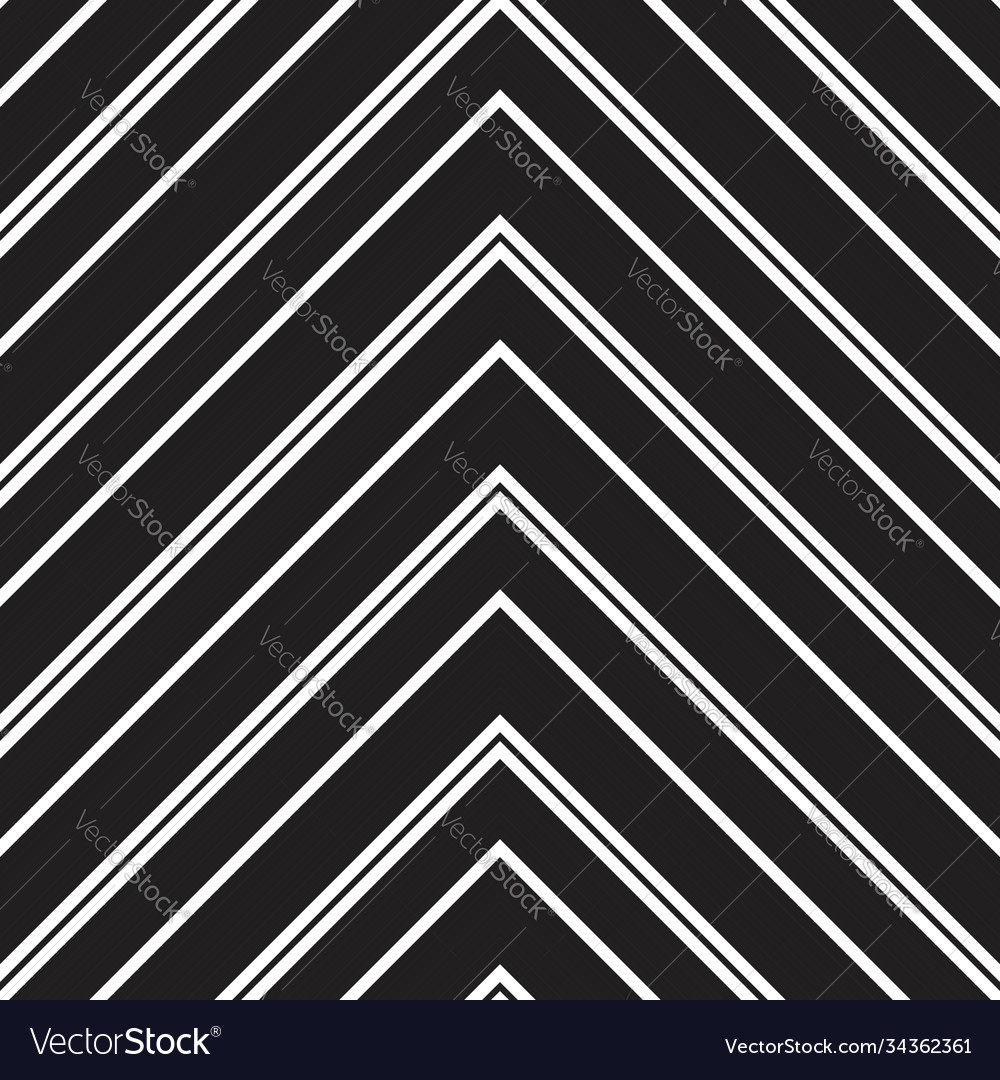 Black and white chevron diagonal stripes seamless Vector Image