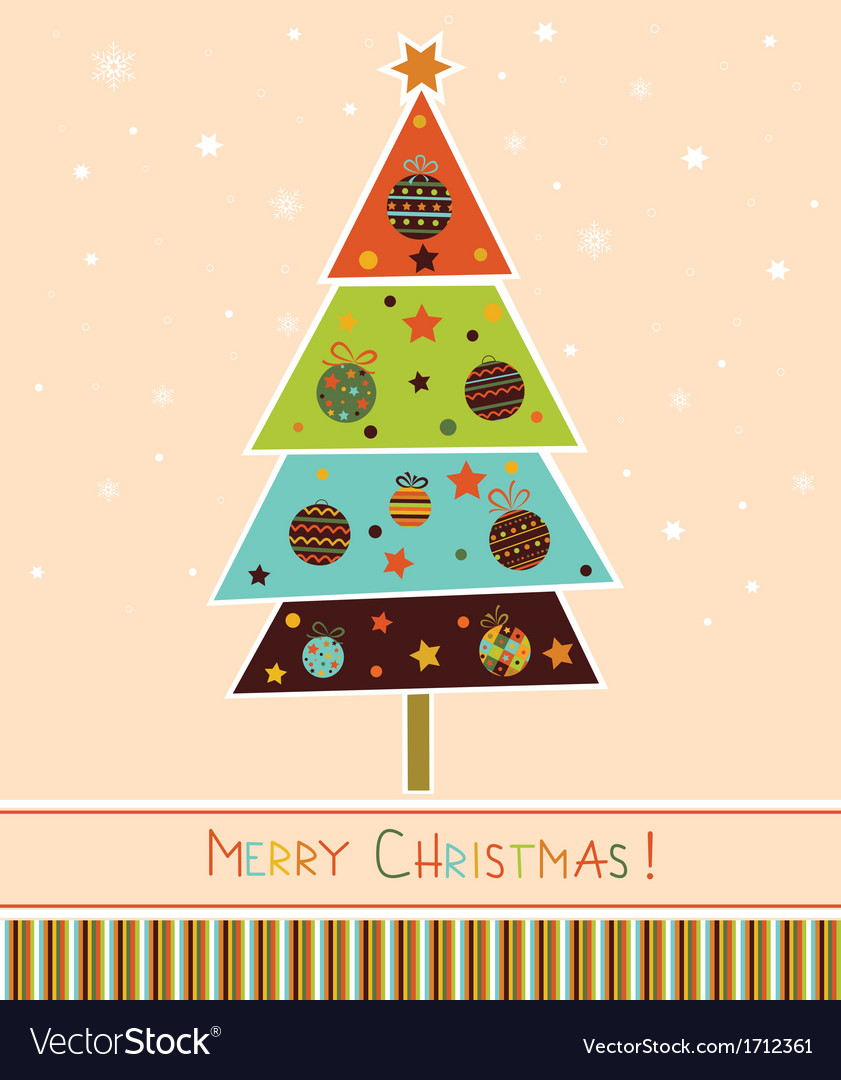 Christmas tree with balls Royalty Free Vector Image