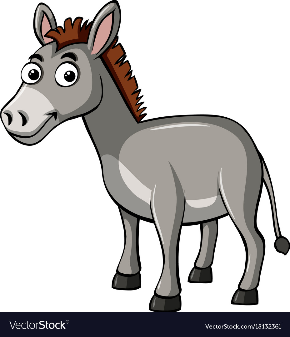 Donkey with happy face Royalty Free Vector Image