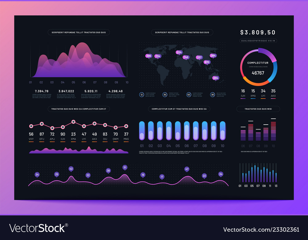 Interface dashboard ux ui analytics information Vector Image
