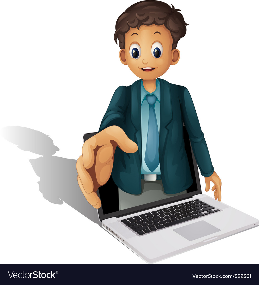 Laptop businessman Royalty Free Vector Image - VectorStock