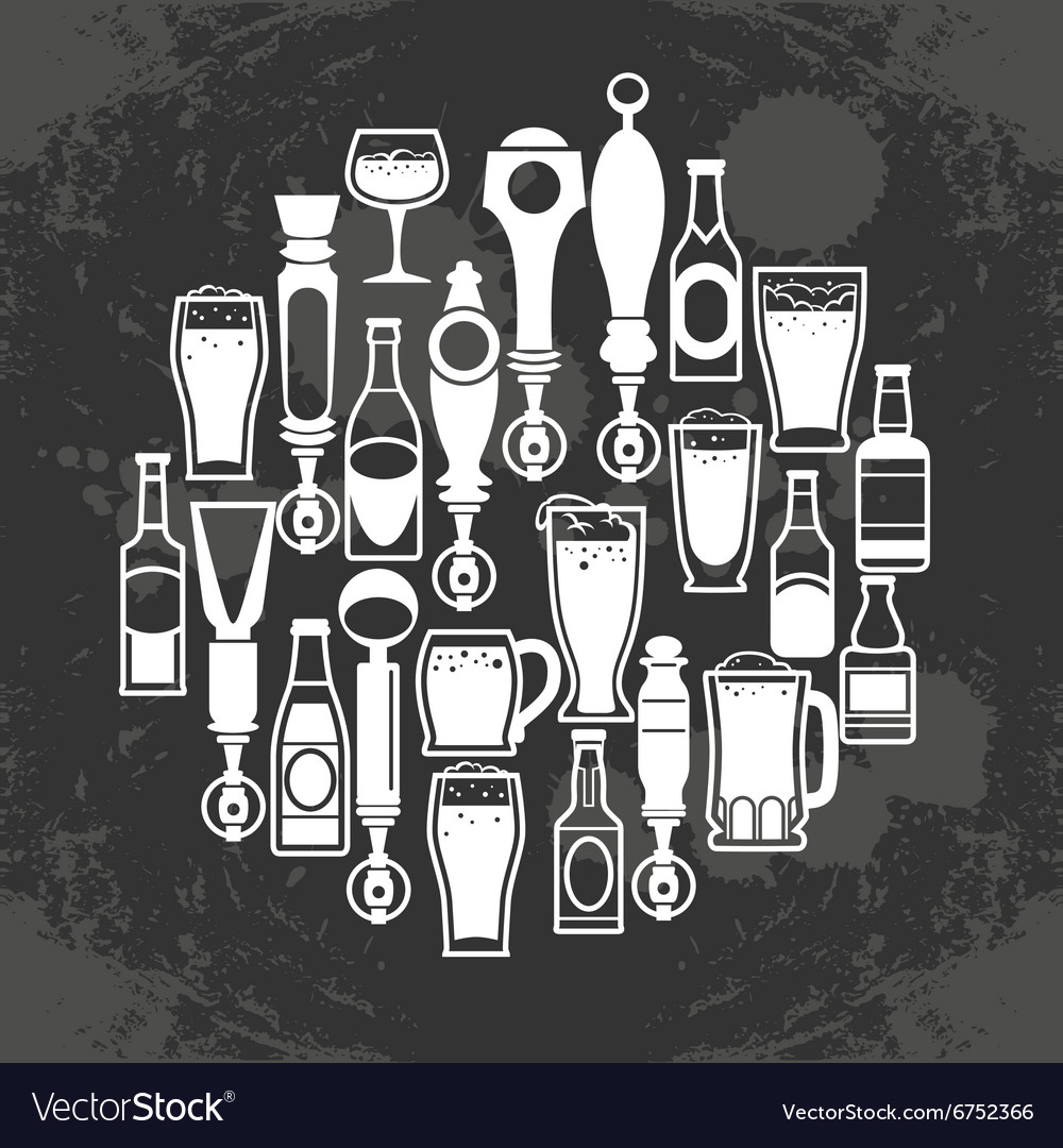 Beer taps icons Royalty Free Vector Image - VectorStock