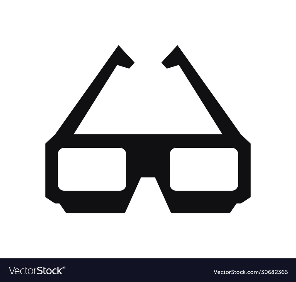 Cinema glasses icon in on white background Vector Image