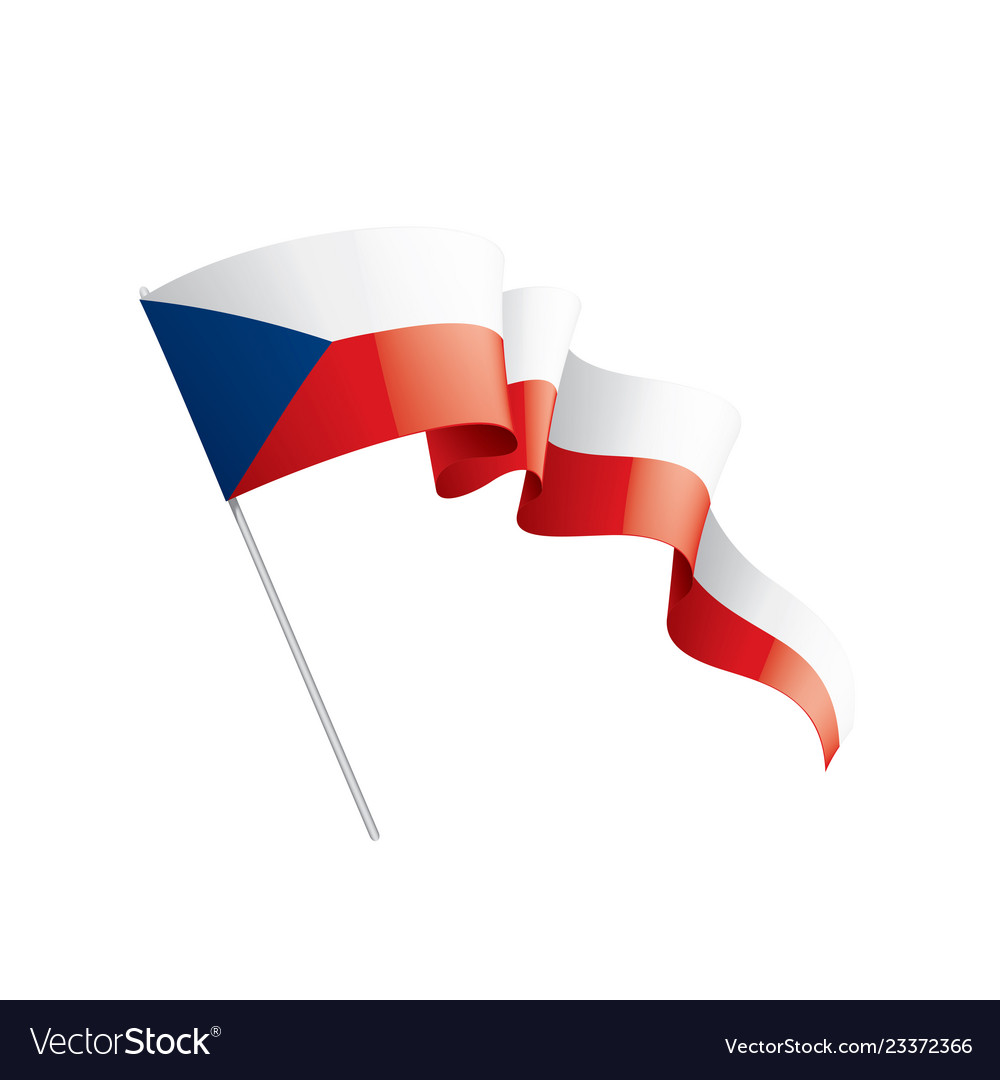 Czechia flag on a white Royalty Free Vector Image