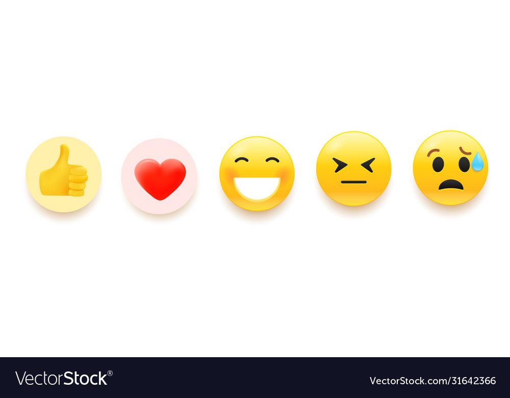 Emoji set for social media Royalty Free Vector Image