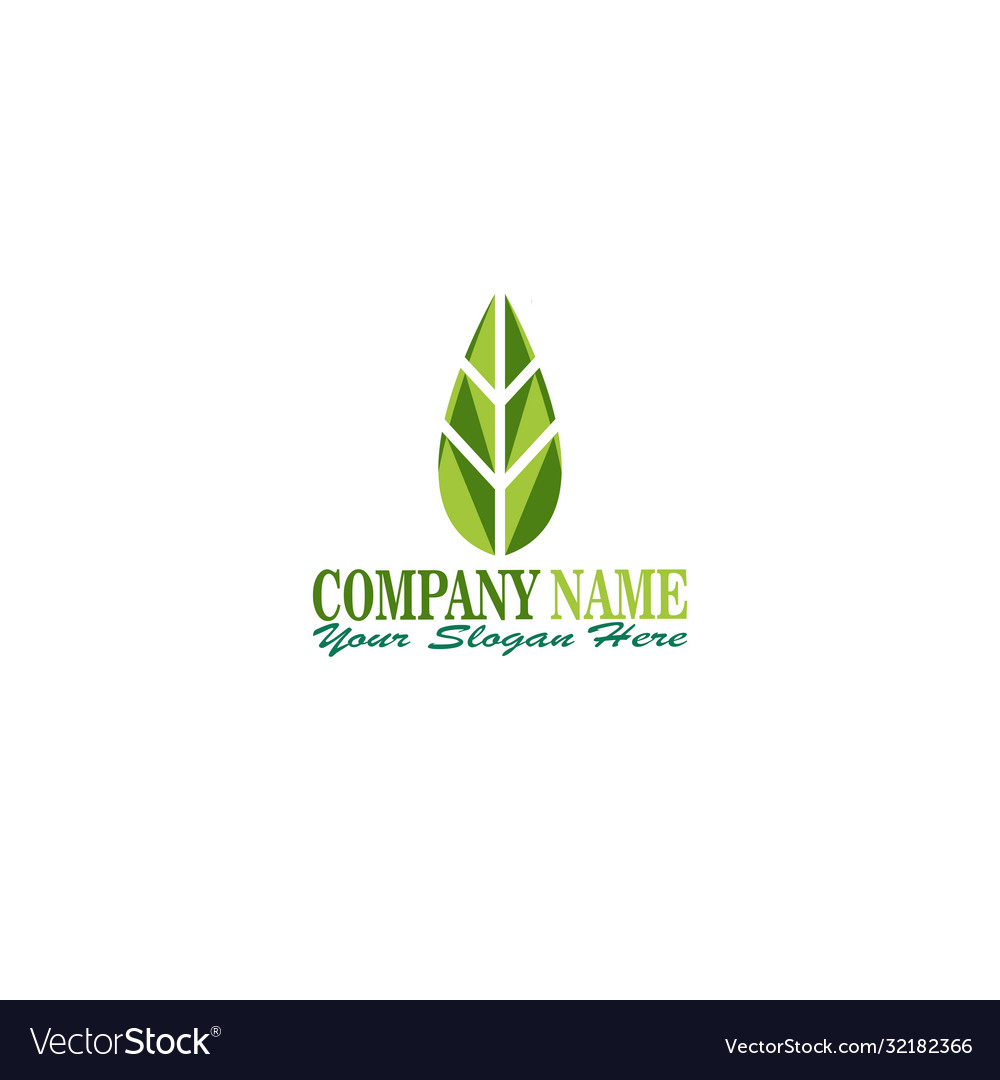 Leaf logo green clean eco icon tree growth Vector Image