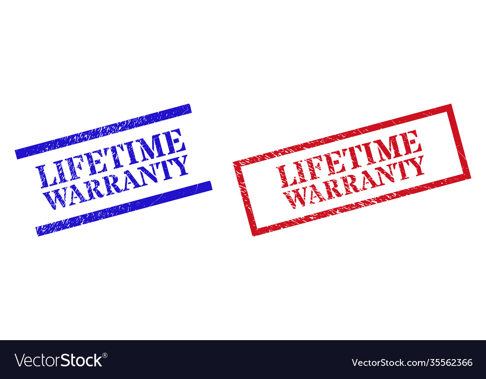 Lifetime warranty grunge rubber stamp seals