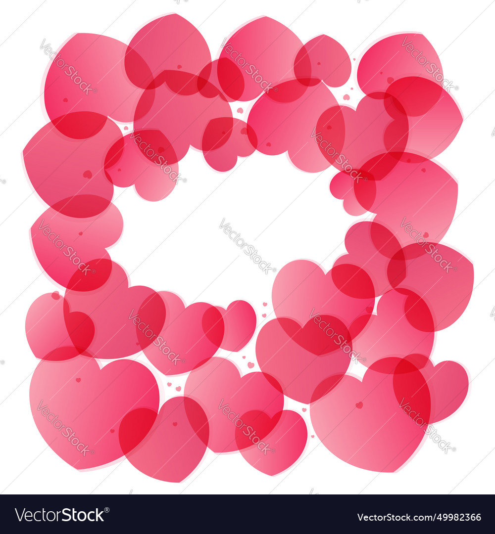 Red Pink Hearts Valentines Day Frame Border Vector Image 6984