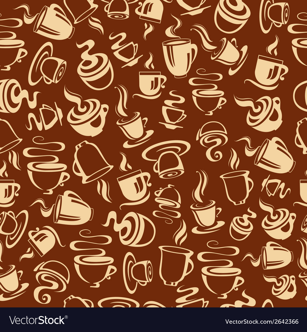 Seamless pattern with coffee cups Royalty Free Vector Image