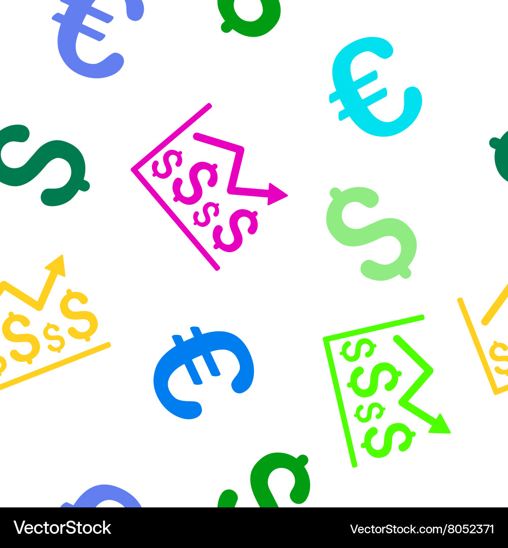 Financial graph seamless flat pattern Royalty Free Vector