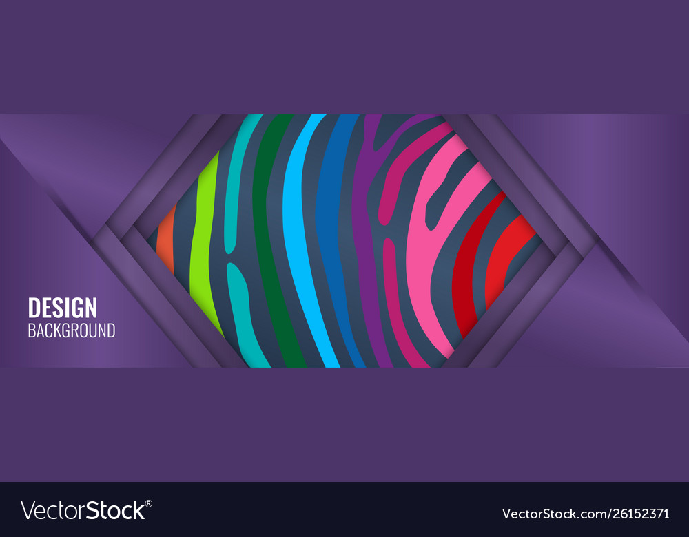 Long Bright Horizontal Banner With Rainbow Lines Vector Image