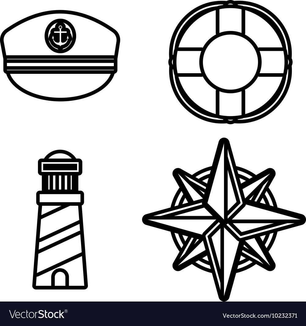 Marine sea icons set