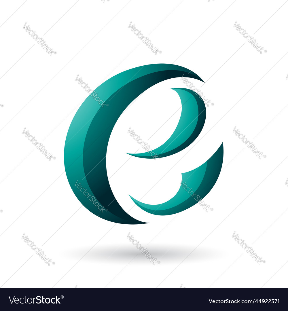 Persian green crescent shape letter e Royalty Free Vector