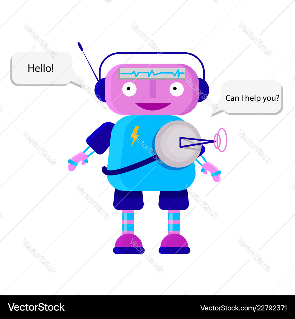 Robot in flat style Royalty Free Vector Image - VectorStock
