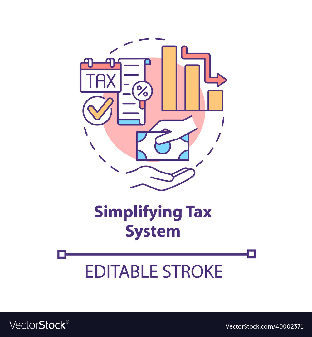 Simplifying tax system concept icon Royalty Free Vector