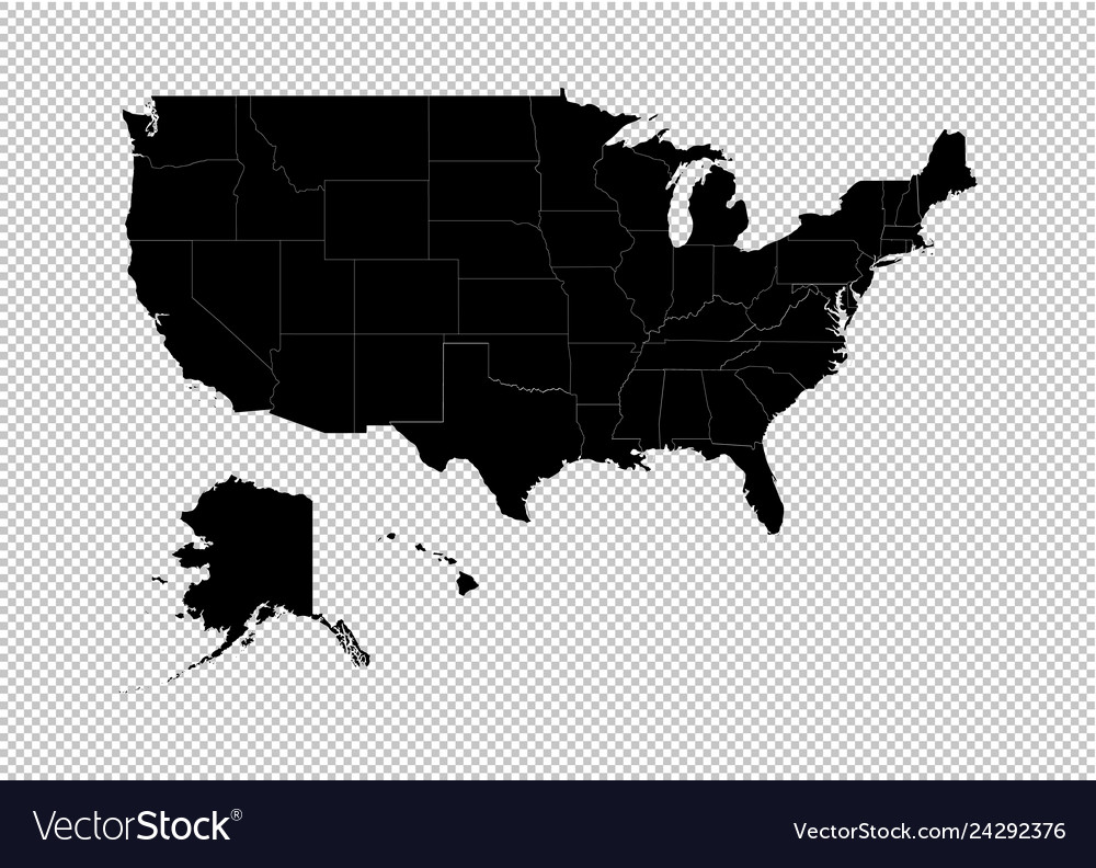 America Map High Detailed Black Map Royalty Free Vector America Map High Detailed Black Map Vector 24292376