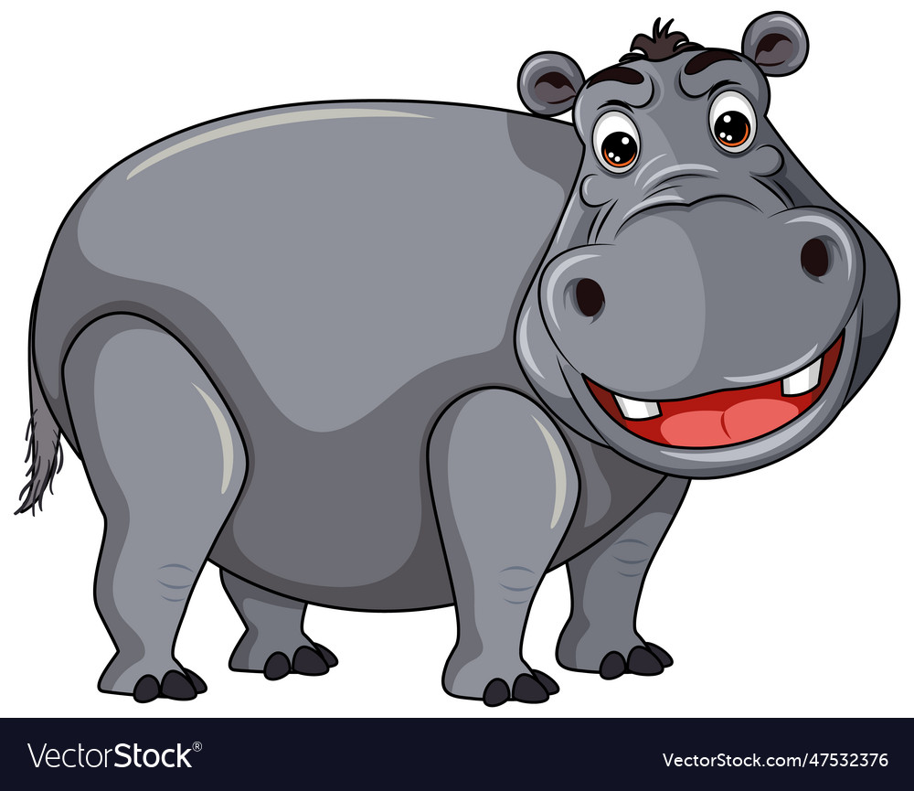 Hippopotamus in cartoon style Royalty Free Vector Image