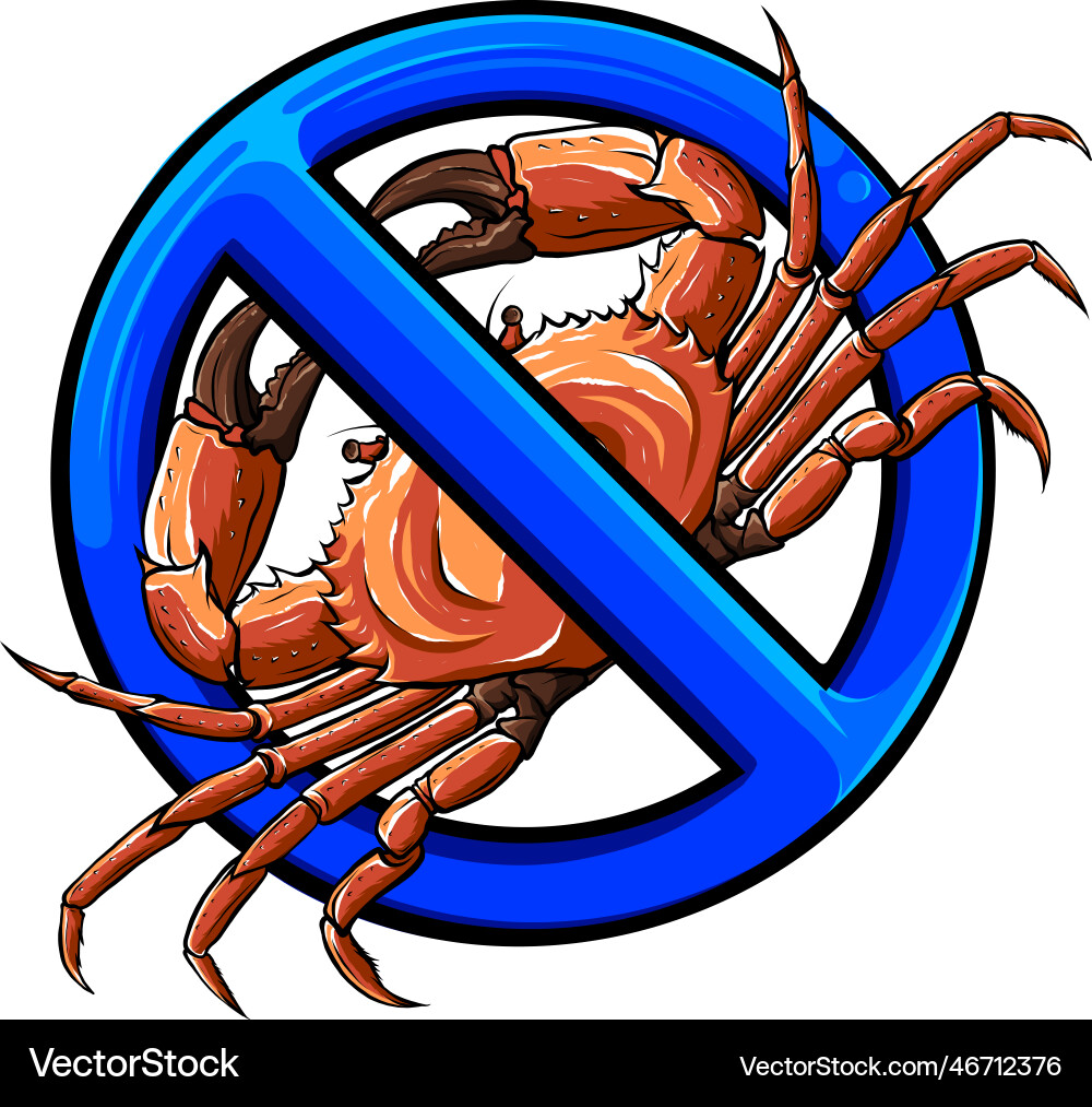 No crab sign isolated on white background Vector Image