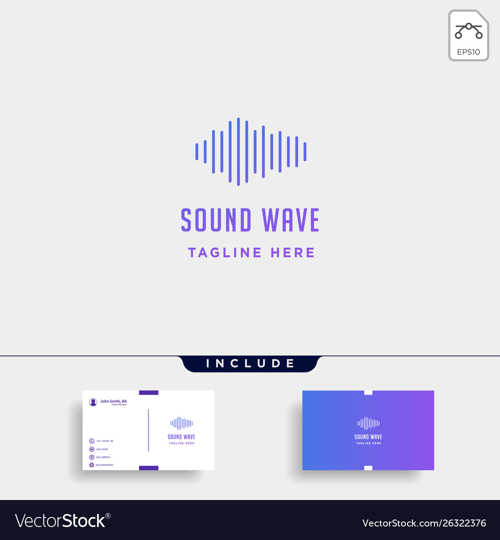 Sound audio wave logo music simple icon sign Vector Image