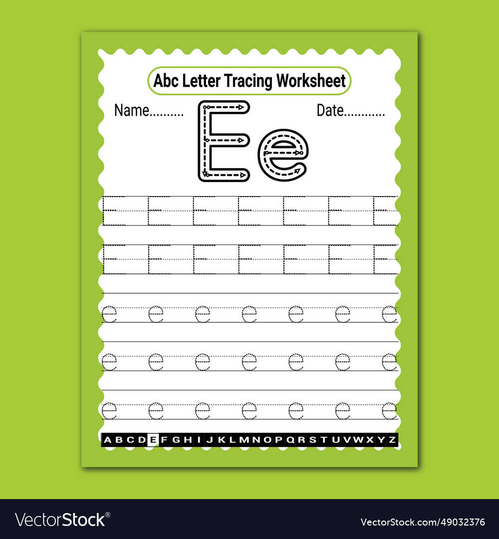 Uppercase and lowercase letter tracing worksheets Vector Image