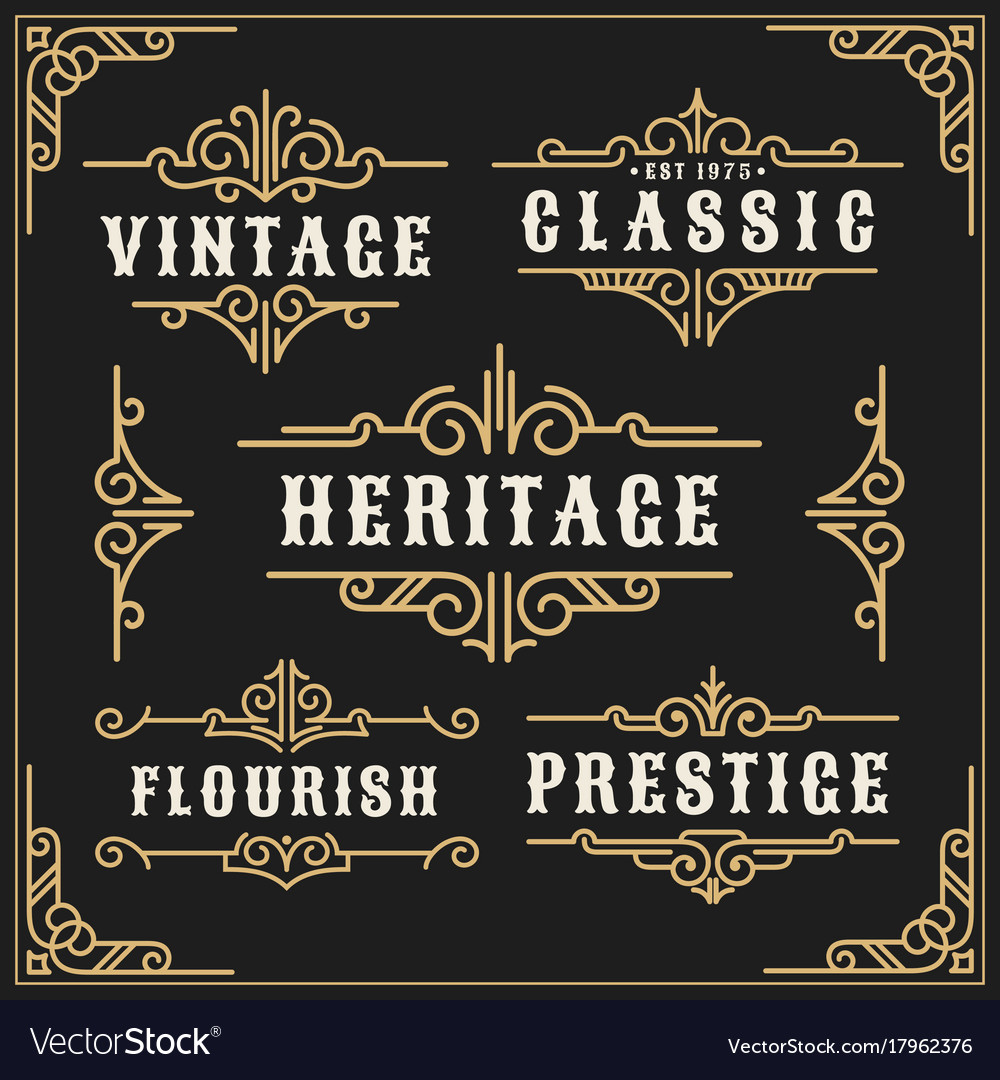 Vintage Flourishes Vine Frame And Luxurious Vector Image