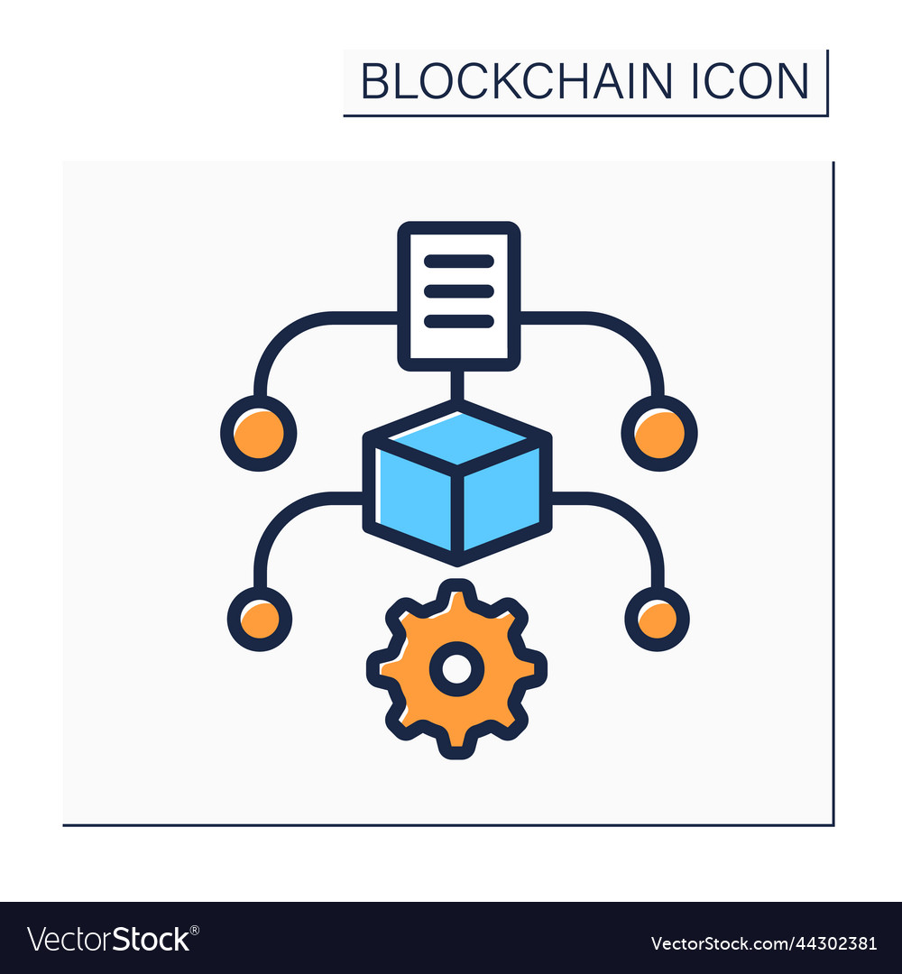 Algorithm color icon Royalty Free Vector Image