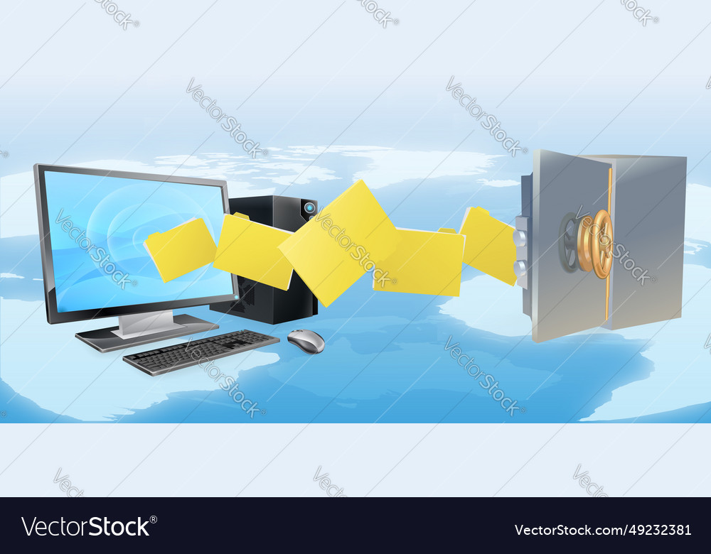 Computer safe secure transfer backup Royalty Free Vector