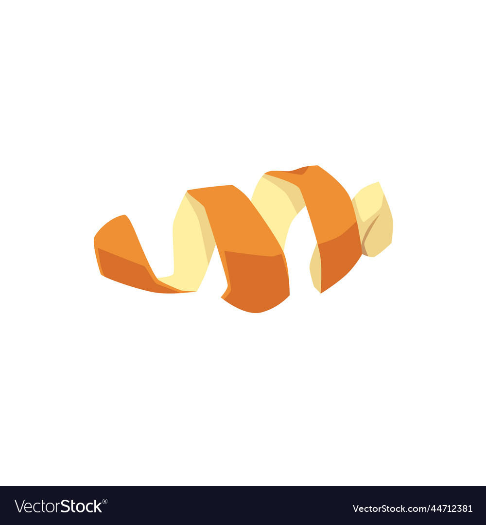 Curved orange peel flat style Royalty Free Vector Image