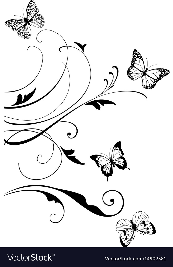 Floral swirls Royalty Free Vector Image - VectorStock