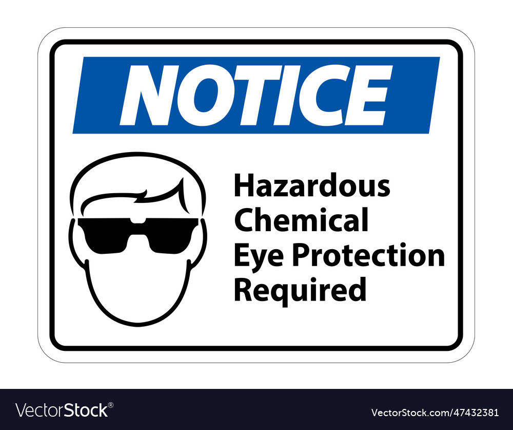 Hazardous chemical eye protection required symbol Vector Image