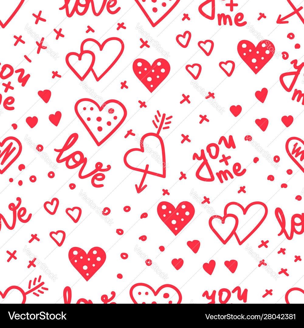 Hearts seamless pattern Royalty Free Vector Image