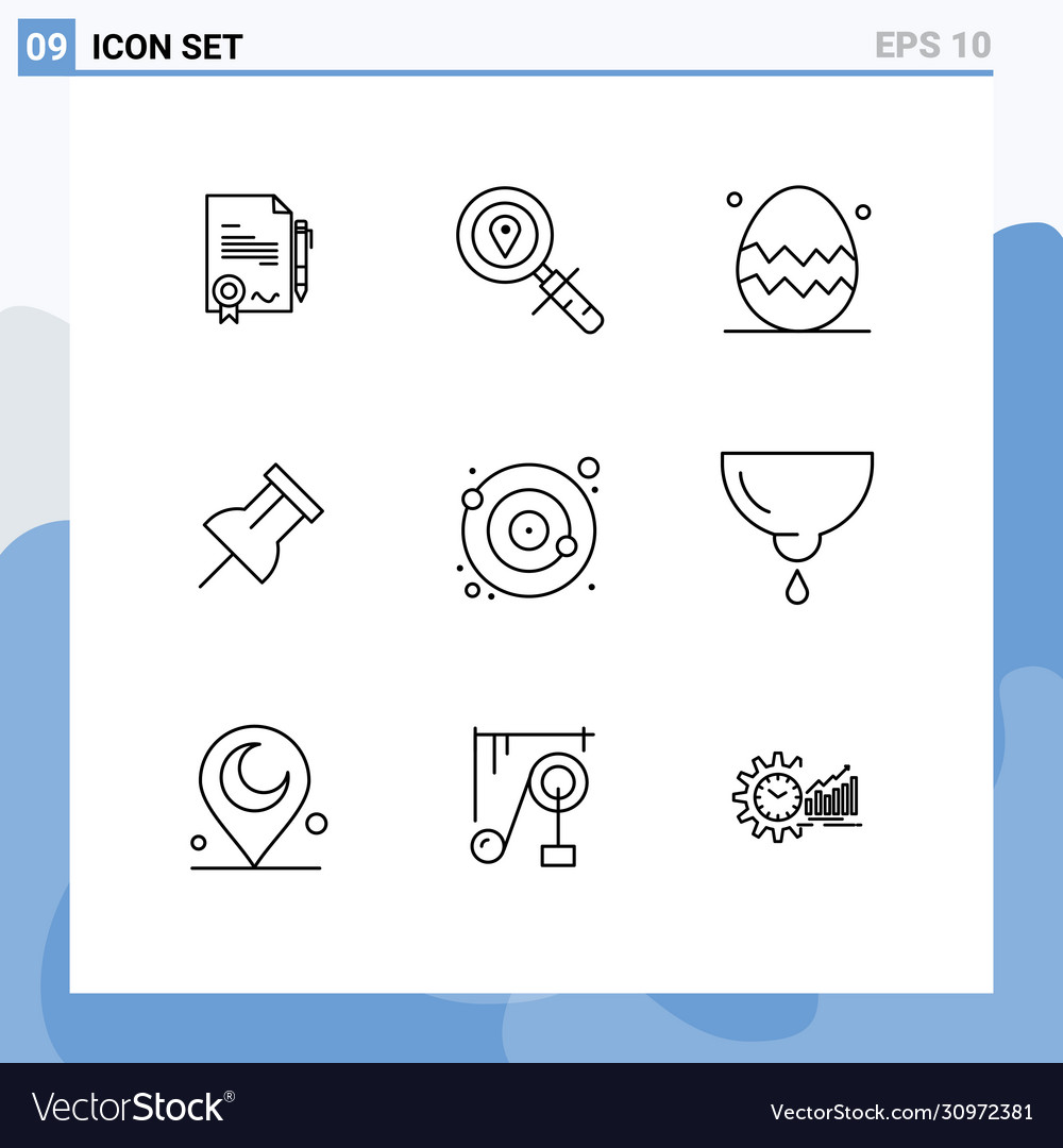 Modern set 9 outlines pictograph orbit