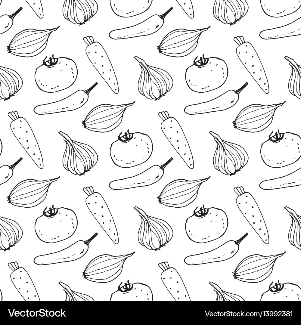 Seamless pattern with image vegetables Royalty Free Vector