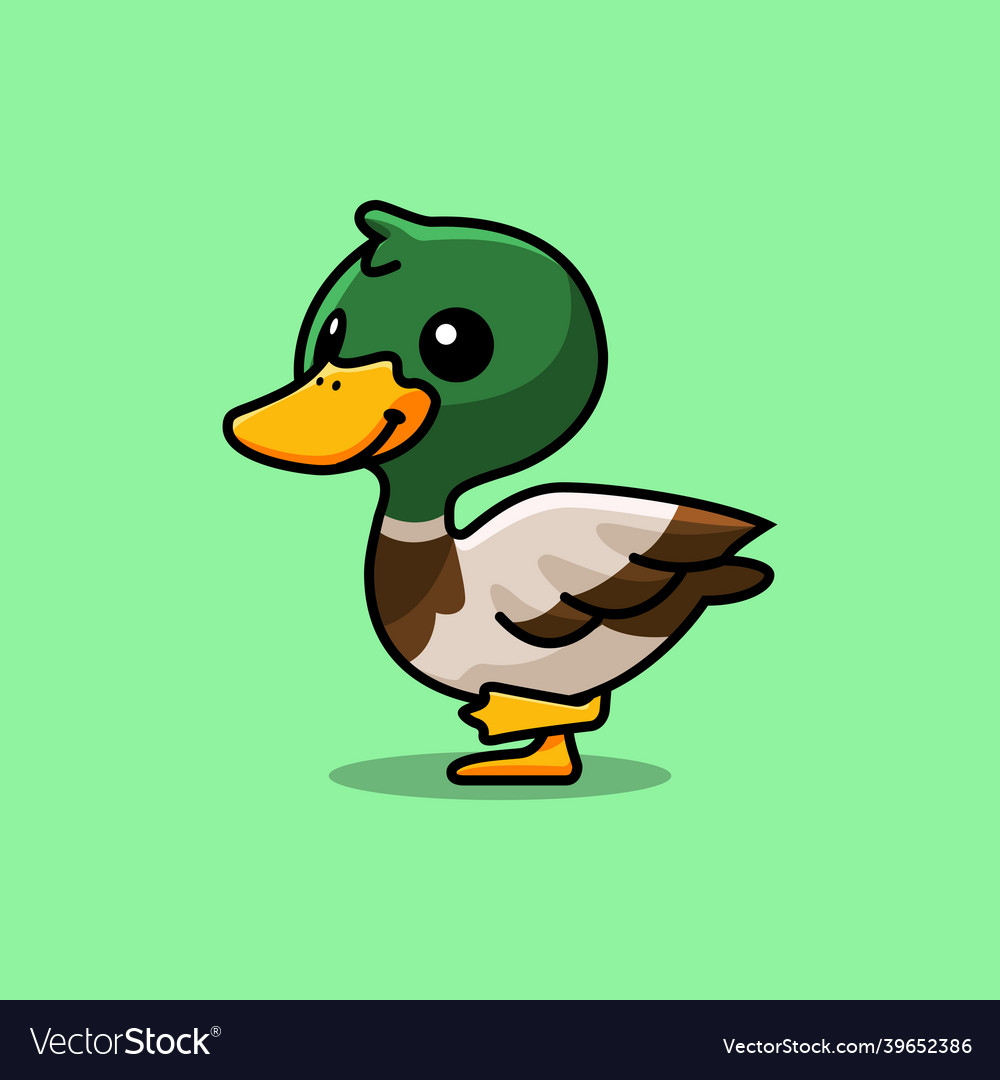 Cute duck animal mascot Royalty Free Vector Image