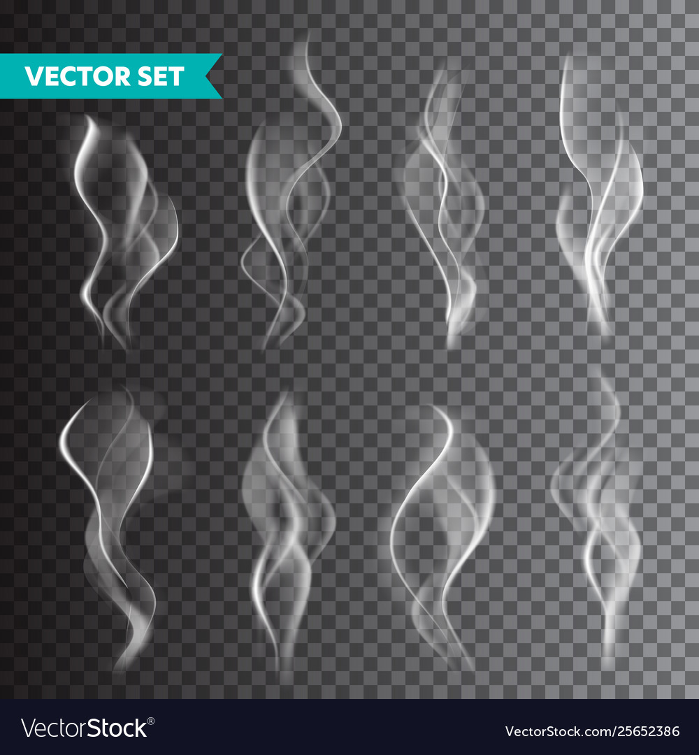 Premium Vector  Set of several realistic transparent smoke or