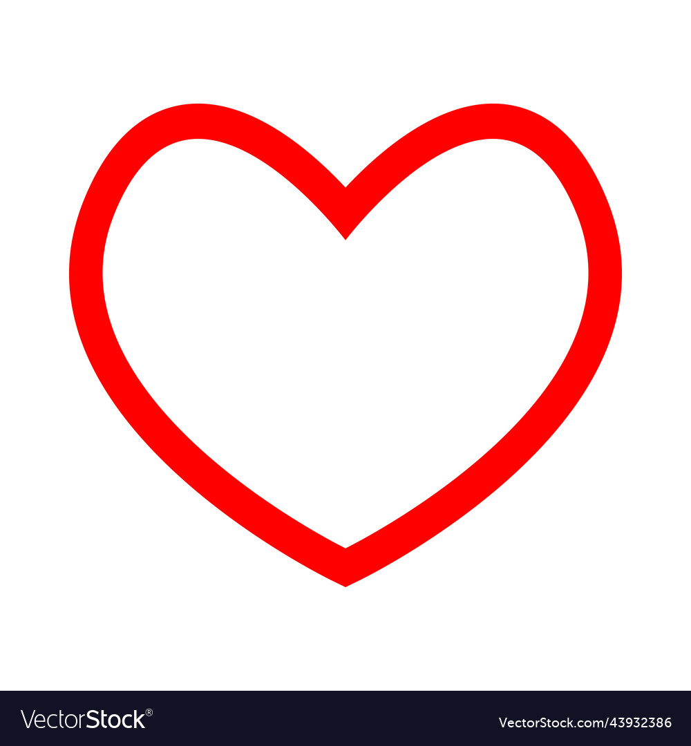 Red contour heart as perfect symbol of love Vector Image