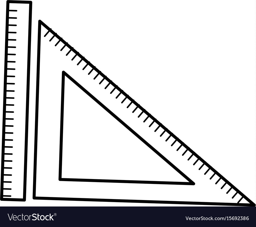 Ruler and triangle geometry measuring Royalty Free Vector