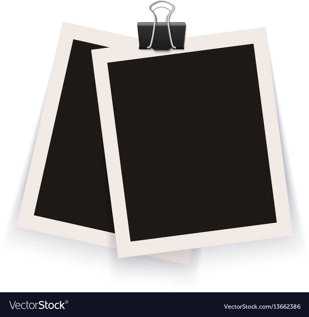 Set of isolated realistic empty photo Royalty Free Vector