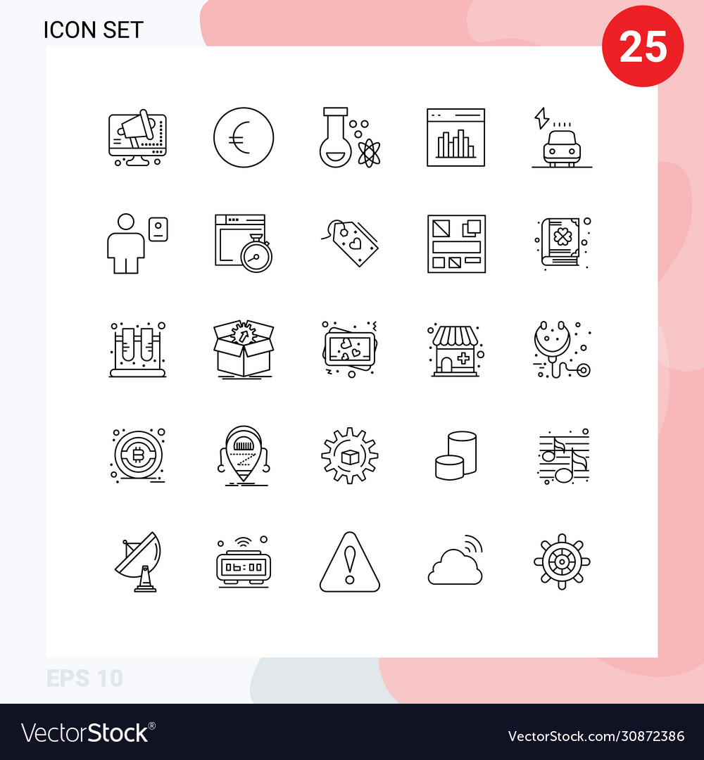 Universal icon symbols group 25 modern lines