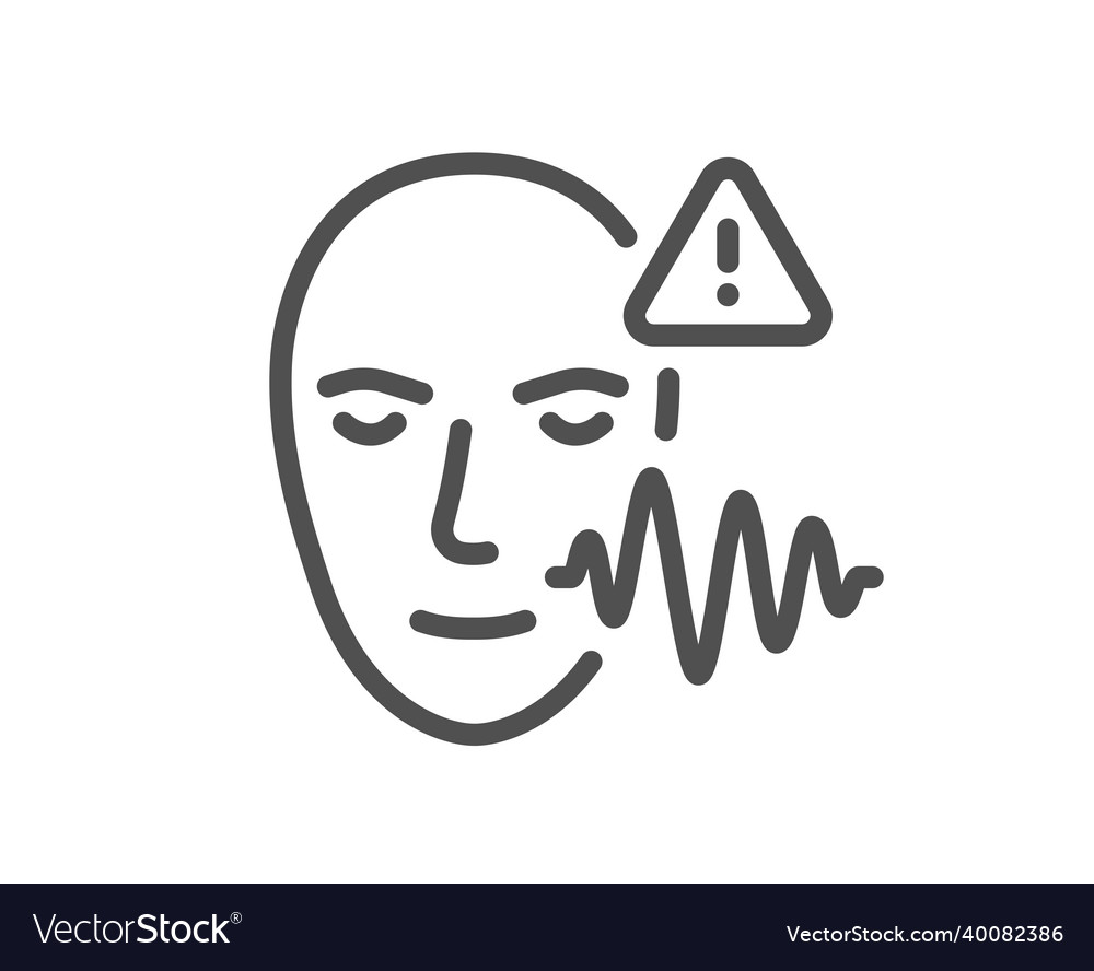 Voice wave line icon face scan sign